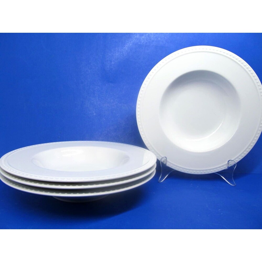 Crate & Barrel Staccato By Kathleen Wills Set Of Four 9 1/4" Rimmed Soup Bowls